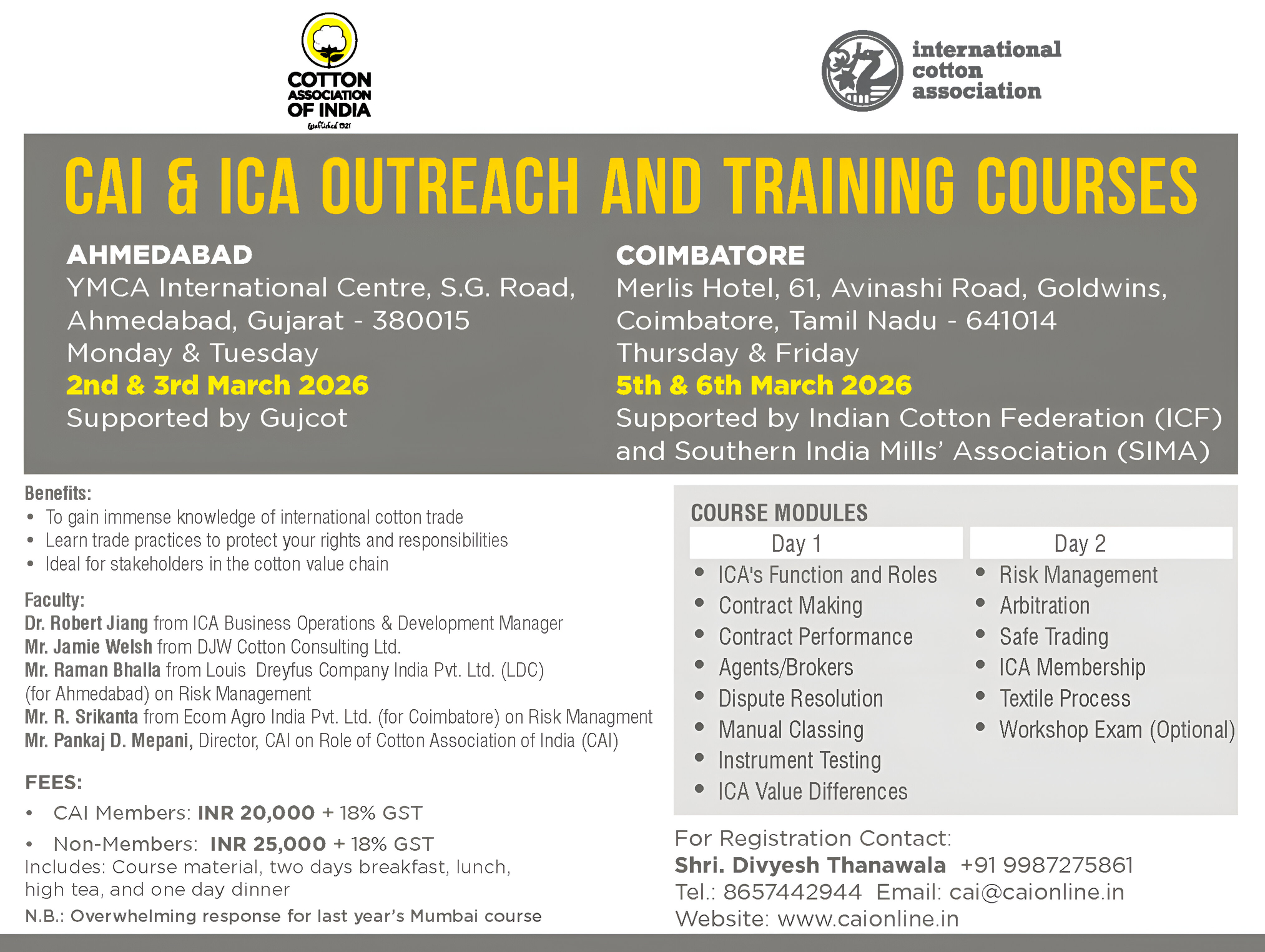 Ica cai training courses 